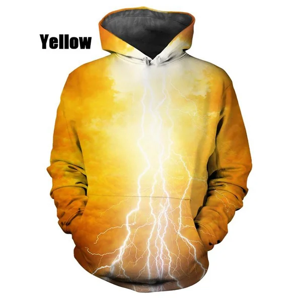 New Fashion 3D Lightning Sweatshirts Men Women Casual Long Sleeve Pullover Streetwear Hoodies