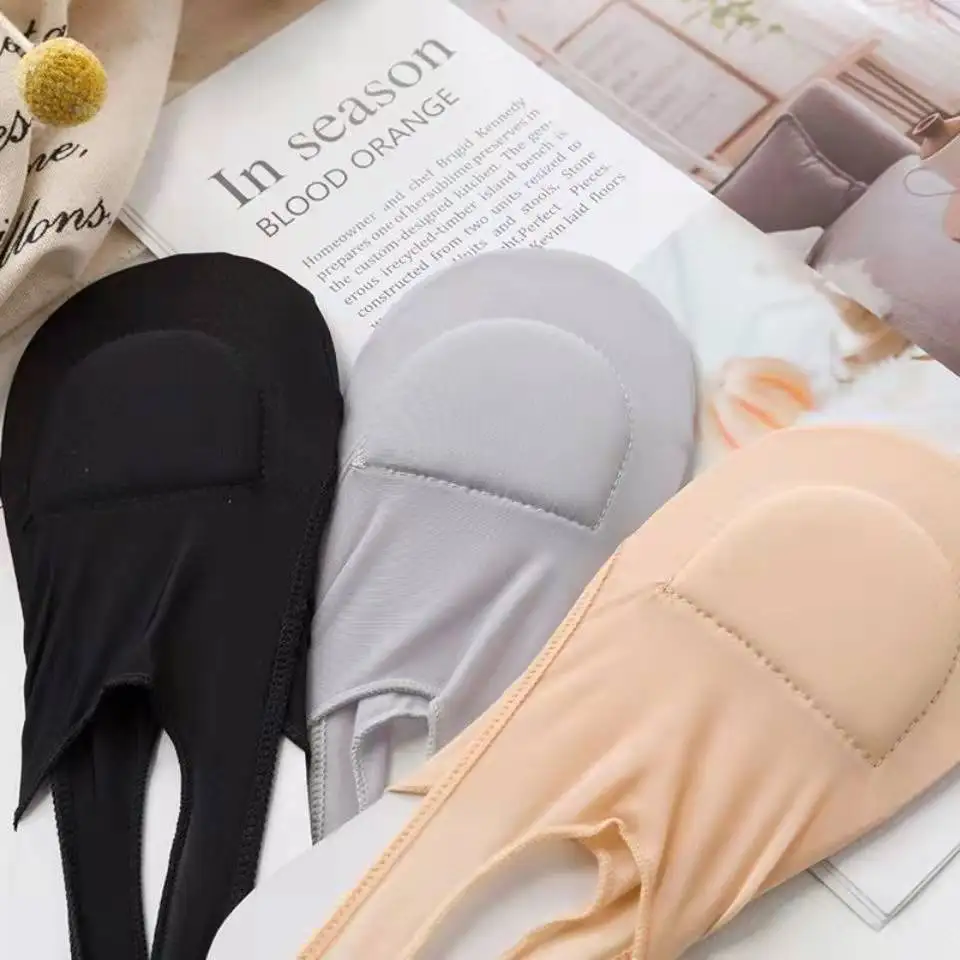 5 pairs Half Soles Garter Belt Sponge Mat Sling Ice Silk BoatFemale Hollow Invisible Half Summer Sweat Absorbing Thin Invisible