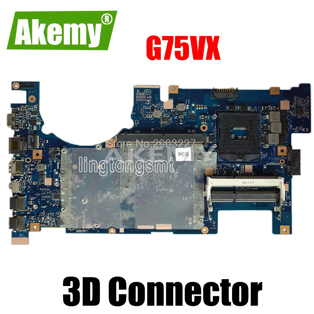 

С 3D разъемом GT670MX, с 3 ГБ для материнской платы ноутбука Asus G75VX, системная плата G75VX, тест материнской платы G75VX, 100% ОК