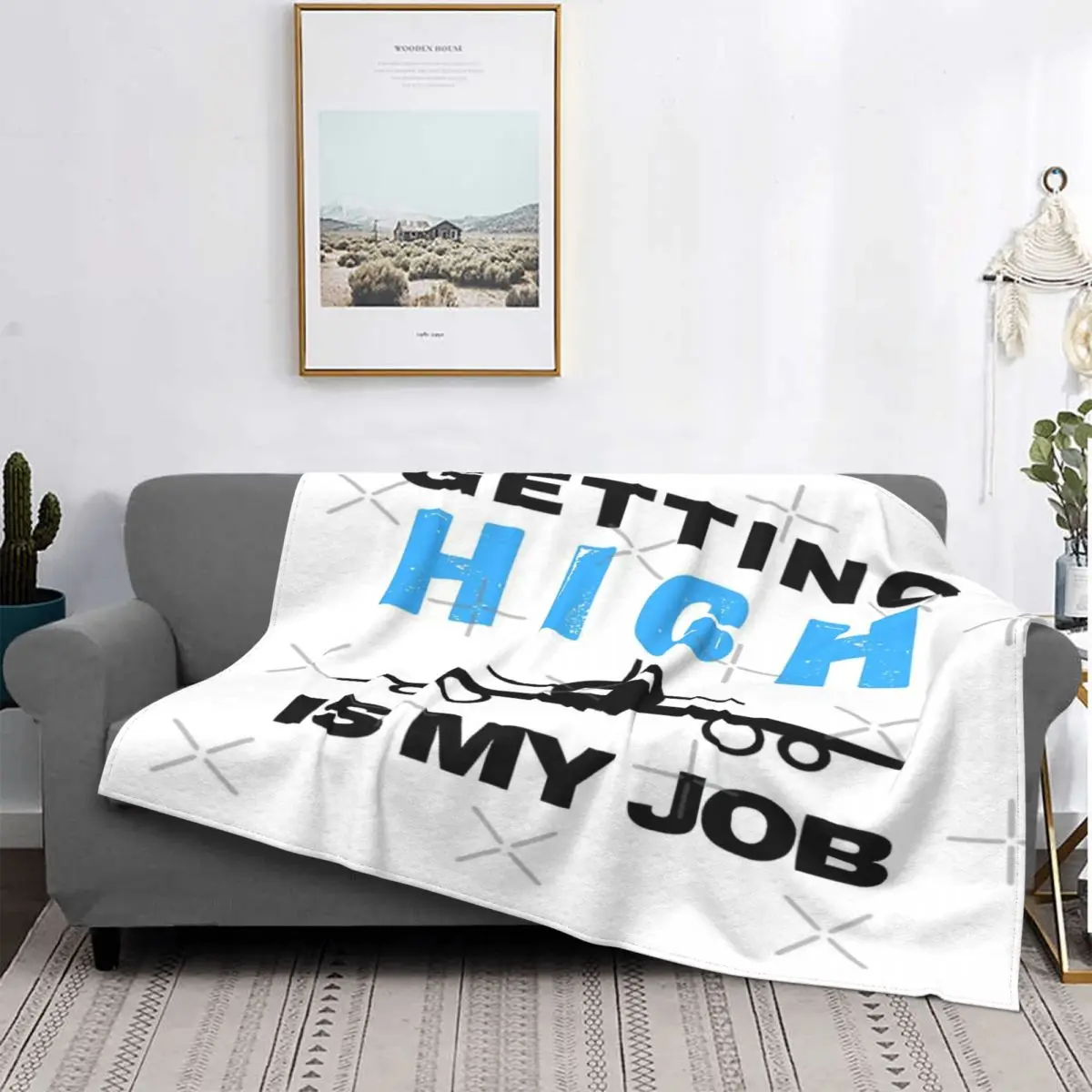 

Getting High Is My work 1 1-manta a cuadros para cama, ropa de cama, manta de Anime, forro polar, fundas para cama de invierno