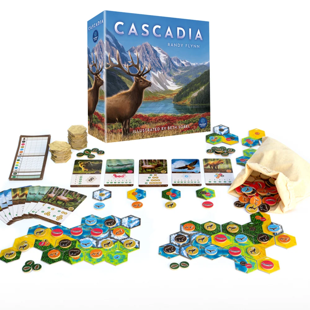 Фото BGG Cascadia Dobler топ десять настольных игр версия Ks для семьи, друзей, детской стратегии, ролевых игр, карт, игра, площадка, коллекционные подарки №2