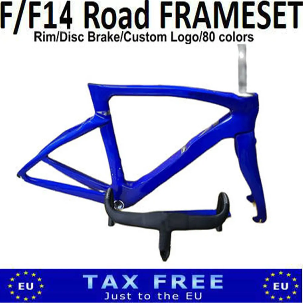 

T1100 F14 Road Carbon Bike Frame F Frame Rim Disc Brake Glory Blue Bicycle Frameset Handlebar Ship By DPD / XDB