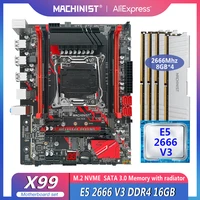 machinist x99 motherboard kit with xeon e5 2666 v3 cpu processor 32g48 ddr4 desktop ram 2666mhz lga 2011 3 m 2 nvme m atx rs9