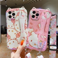 cute hello kitty cat phone case for iphone 13 12 11 pro max mini xr xs max x 8 7 6 plus se 2020 back cover