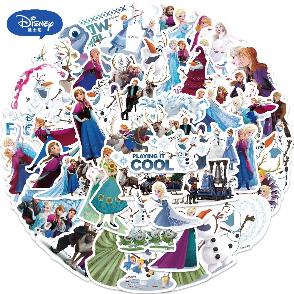 

10/50Pcs Disney Frozen Elsa Cartoon Stickers Kawaii Decals Kids Toys DIY Laptop Luggage Phone Car Waterproof Sticker Graffiti