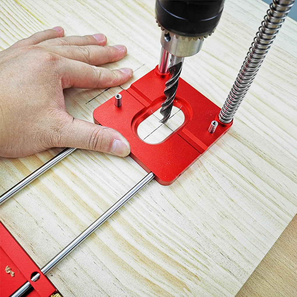 

1 Set Woodworking Tools Aluminum Alloy Drilling Bracket Serviceable Wooden Working Tools Solid Drill Locator for Home Use
