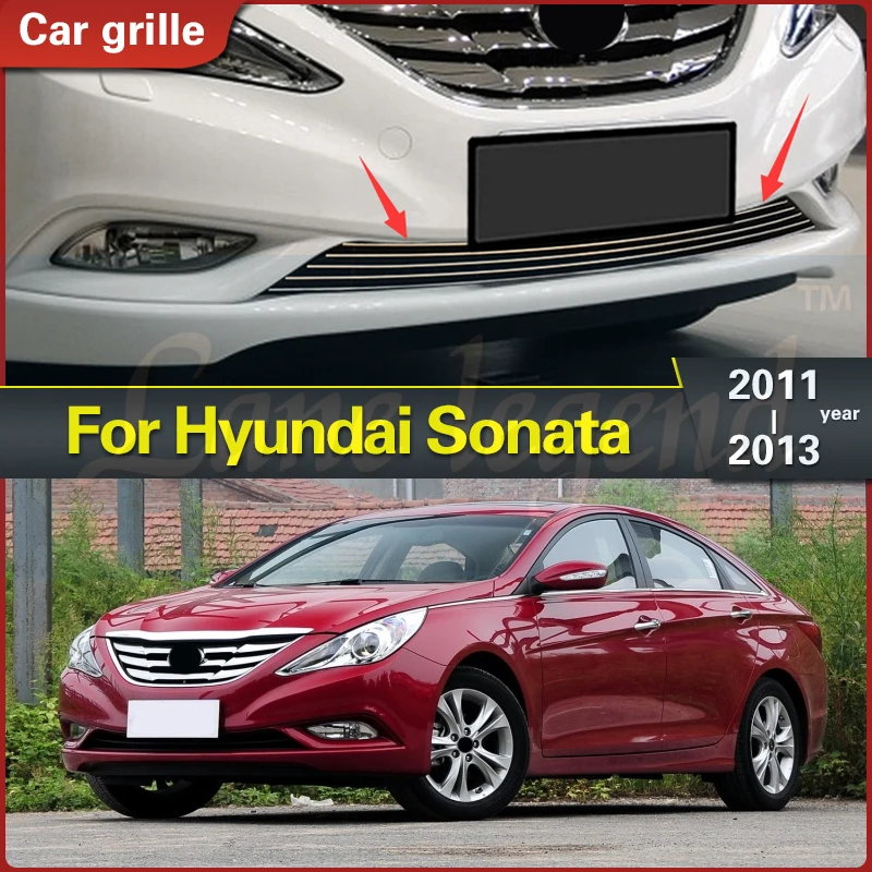 

Car Accessories Stainless Steel Front Grille Around Trim Head Grill Trim for Hyundai Sonata 2011 2012 2013 Racing Grills