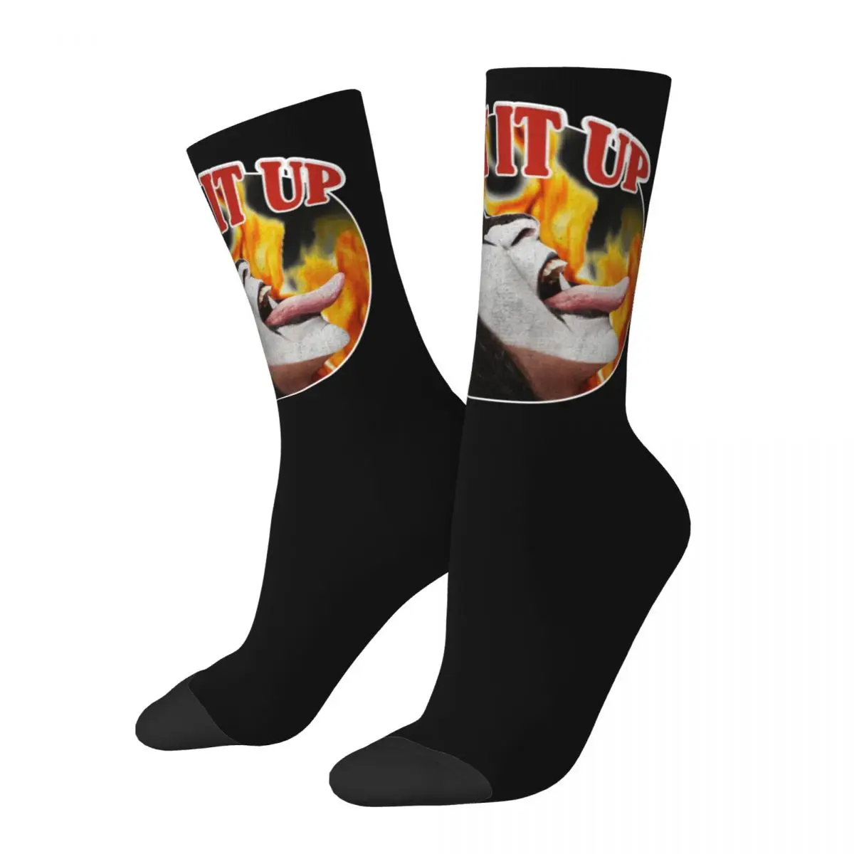 

Colorful Rock Band Kiss Demon Gene Simmons Lick It Up Sports Socks Merch Spring Autumn Winter Soft Middle Tube Socks Breathable