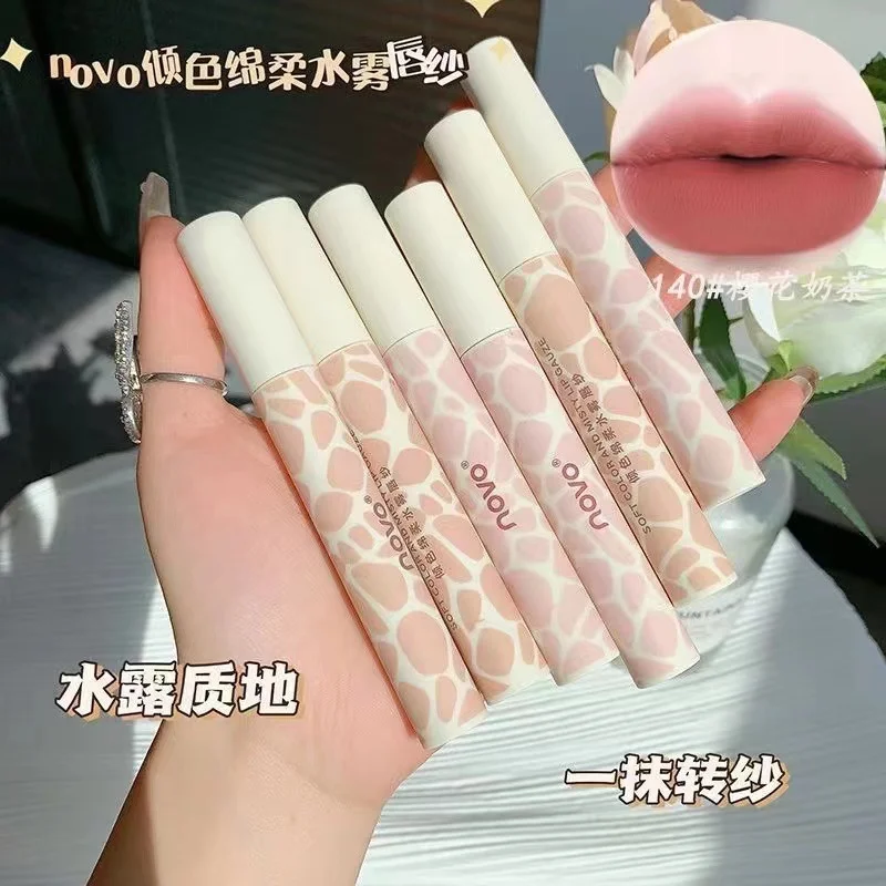

Peach Oolong Watery Mist Matte Lip Glaze Velvet Smooth Liquid Lipstick Long Lasting Pigmented Lightweight Lip Gloss Women Makeup
