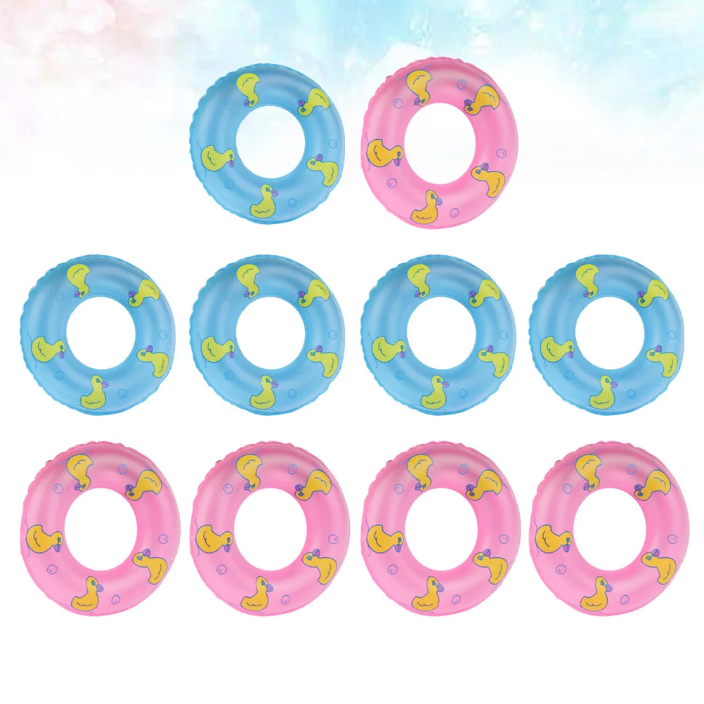 

10 Pcs Swim Ring Aid Float Rings Swimming Miniture Decoration Summer Baby Toys Neutral