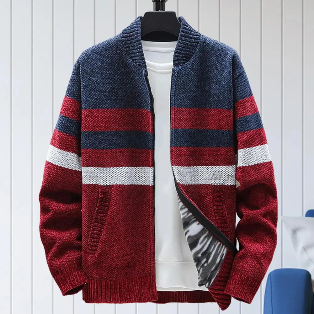 

Knitting Anti-pilling Color Block Stretchy Autumn Sweater Coat for Home