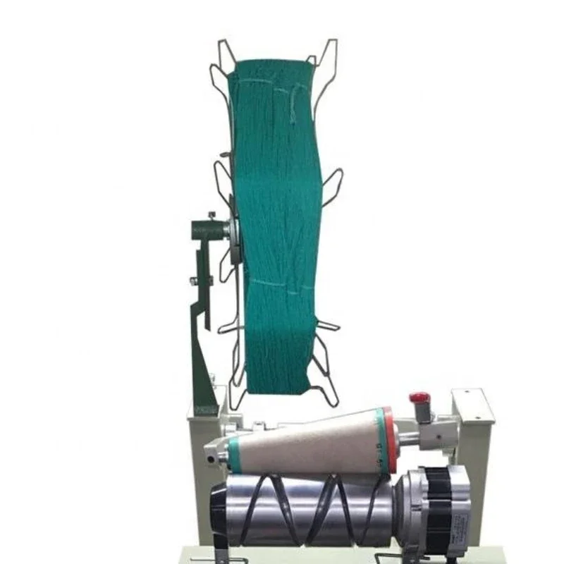 

Hank setting for yarn rewinding machine