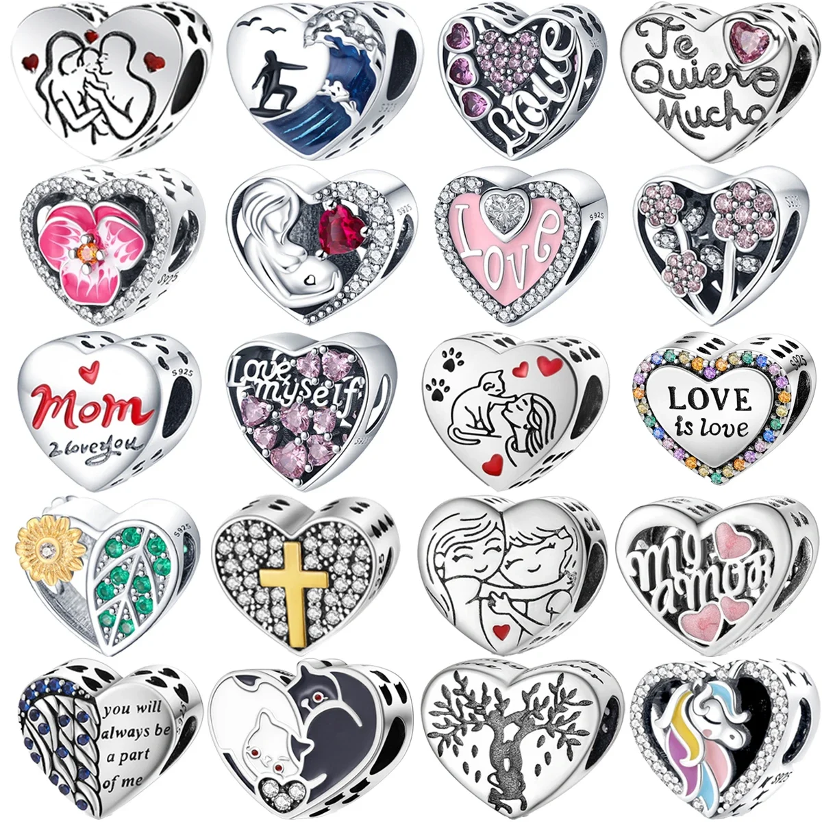 Оригинальные стерлингового серебра 925 пробы сердце волна Древо жизни крест