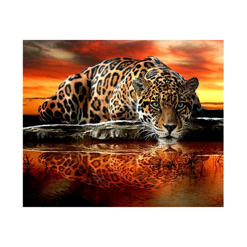 

Алмазная живопись «сделай сам», художественная живопись, настенное украшение, украшение для дома и офиса, мубан, леопард