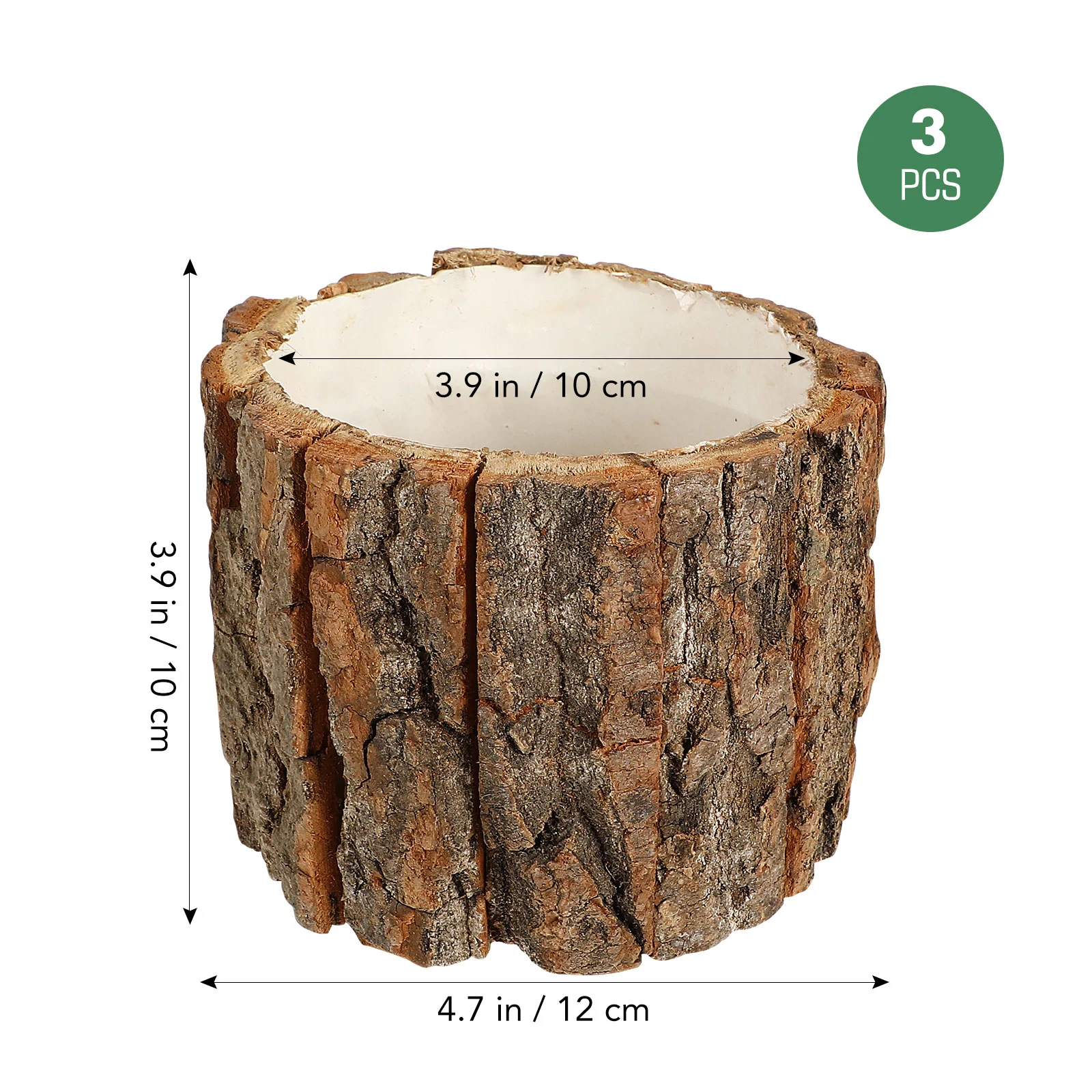 

3 Pcs Flower Pots Indoor Container Arrangement Bucket Small Storage Outdoor Planting Bark