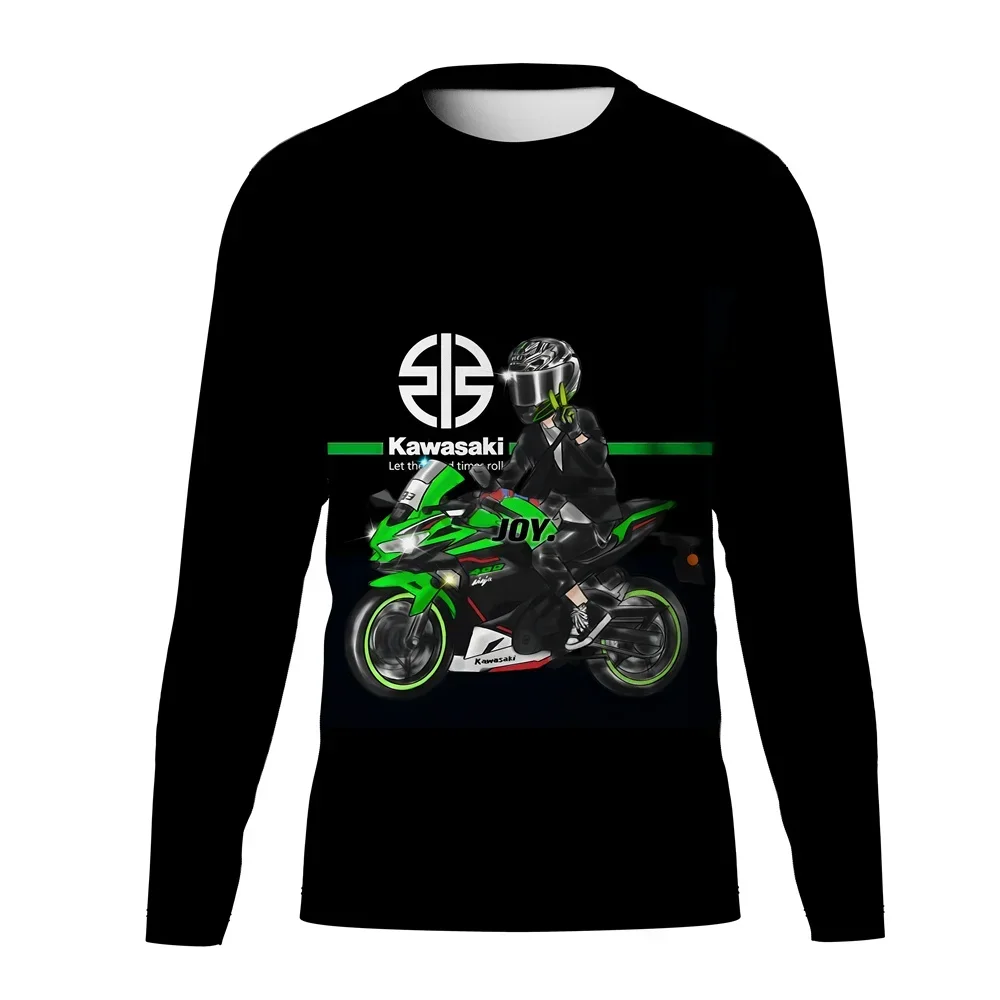 Kawasaki Men's T-shirts Mens Sweatshirt Clothes Long Sleeve Sweatshirts Street Tracksuit Adventure Fast and Furious