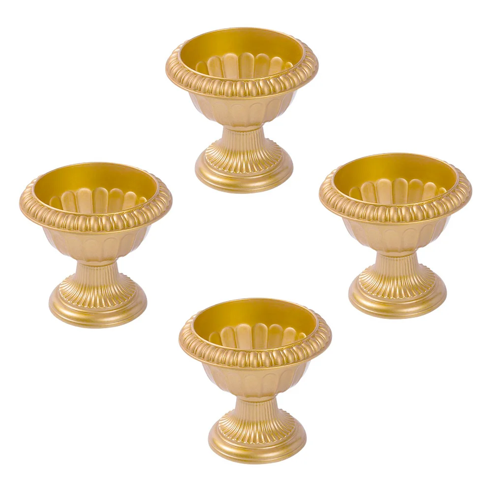 

4 Pcs European Roman Basin Hose Containers Outdoors Flowerpots Retro Column Style Planter Plastic Wedding