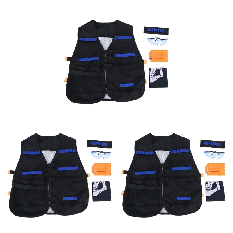 

NEW-3X Vest Kit For Nerf Guns N-Strike Series