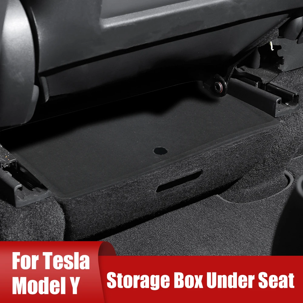 

Under Seat Storage Box For Tesla Model Y With Cover Car Garbage Bin Organizer Case Drawer Holder Hidden Storage Box