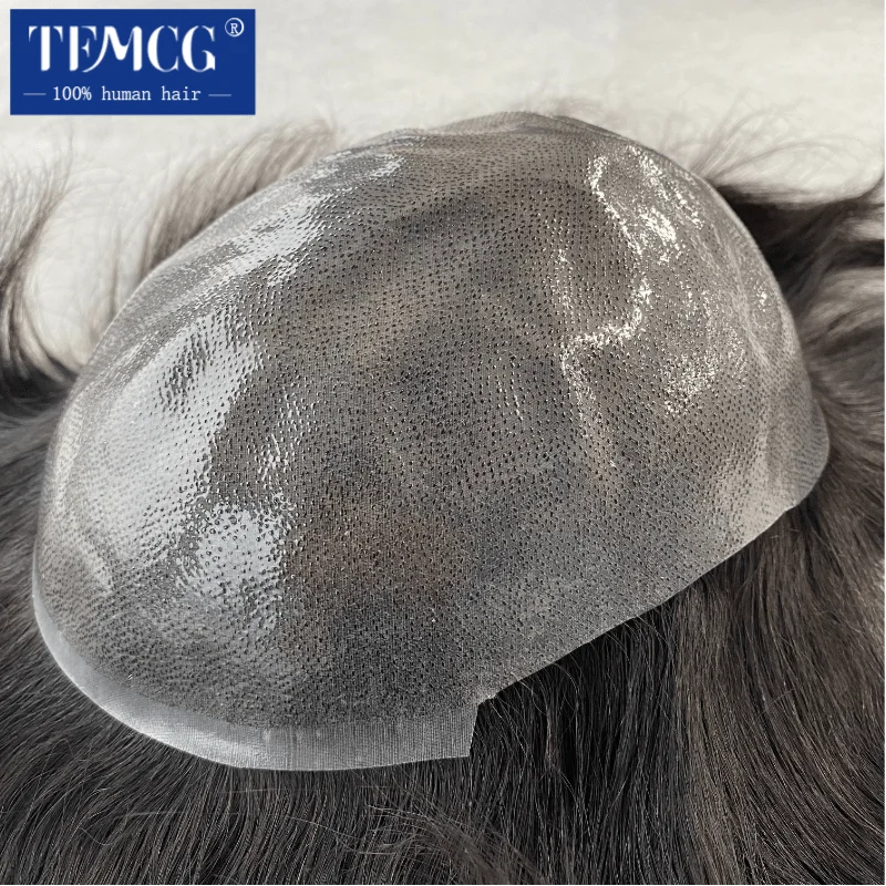 Парик мужской из ПУ кожи, 6 дюймов, 0,14 натуральных человеческих волос, 100% мм Парик мужской из ПУ кожи, 6 дюймов, 0,14 натуральных человеческих волос, 100% мм