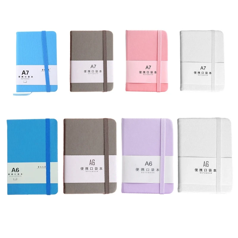 

2022 New A7 A6 Macaron Leather Spiral Notepad PU Leather Mini Pocket Notebook Portable Stationery Travel Journal Book