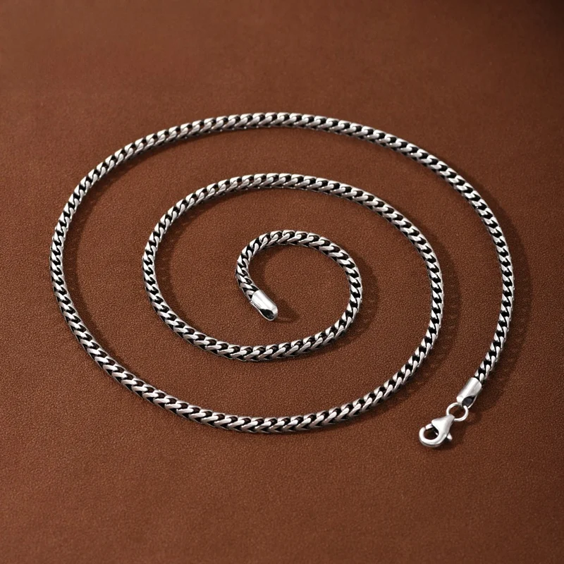 Lotai старая серебряная цепочка с костью дракона серебро 925 мужское ожерелье модная