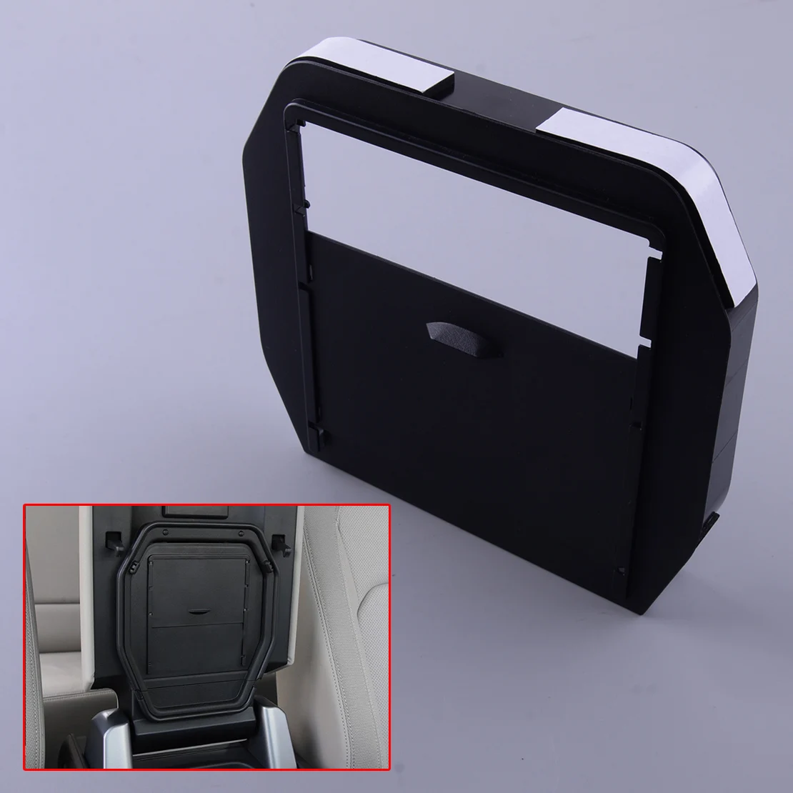 

Front Center Console Armrest Storage Box Hidden Organizer Case Cover Fit for Land Rover Defender 110 2022 2021 2020 Black ABS