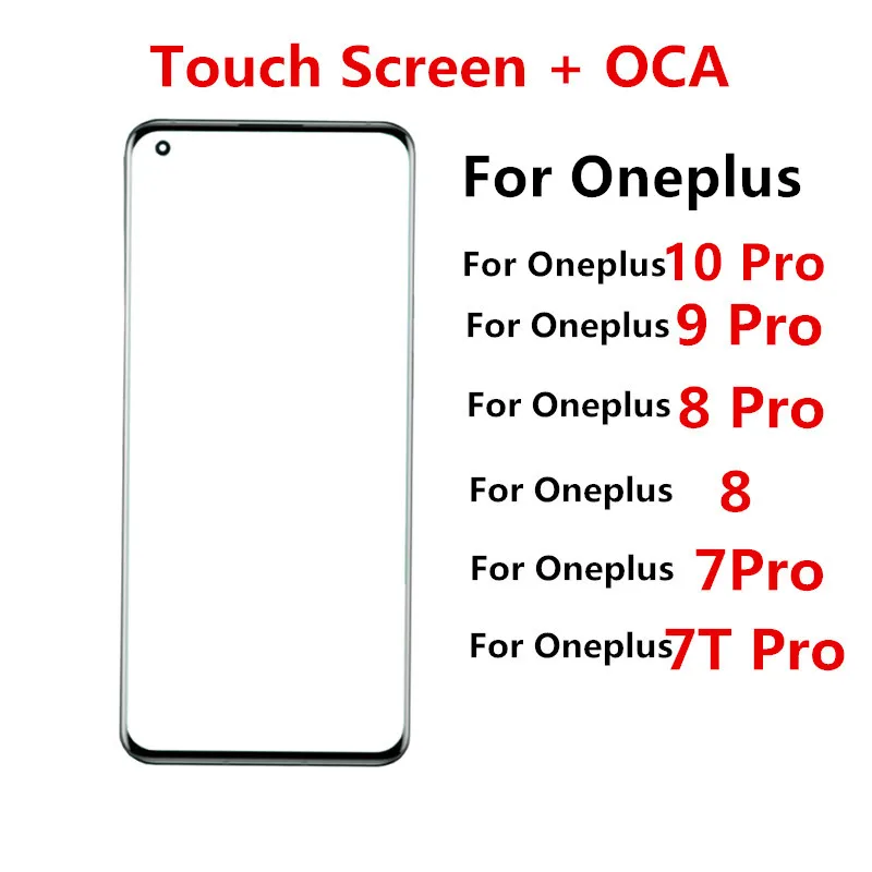 Outer Screen For Oneplus 10 9 Pro 8 7 7T 9Pro LCD Display Front Touch Panel Glass Cover Repair Replace Parts + OCA