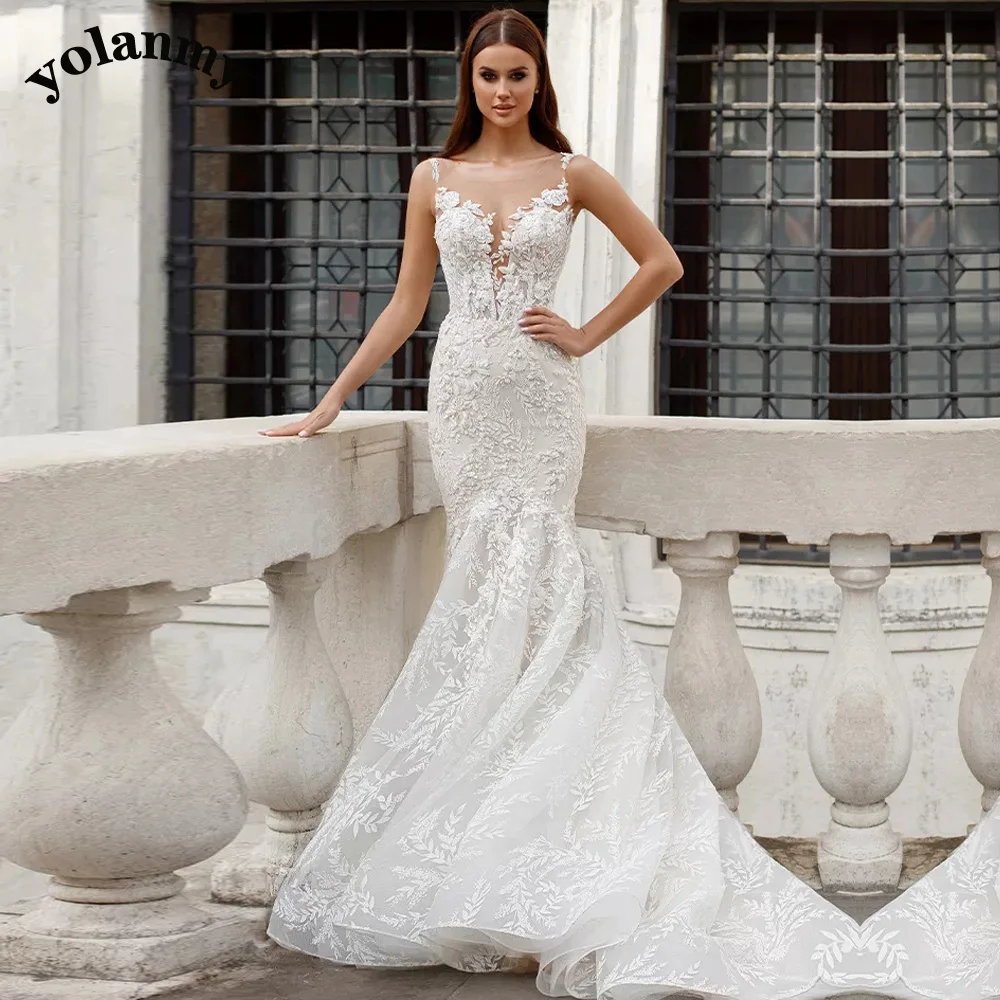 

YOLANMY 6 Exquisite Mermaid Wedding Dresses For Women 2023 Bride Brautmode Appliques Vestidos De Novia