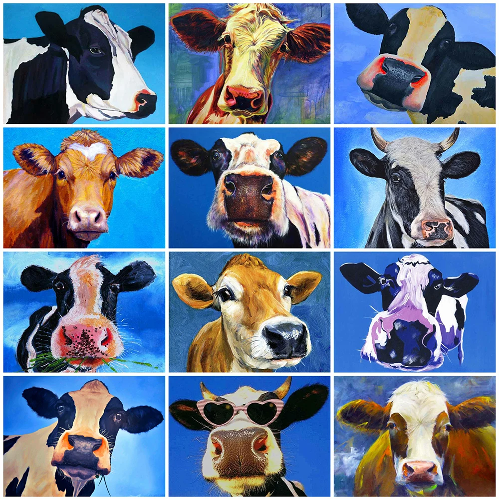 

Алмазная живопись 5D "сделай сам", вышивка с животными, корова, мозаика, картины ручной работы, бриллиантовые наборы для вышивки крестиком, по...