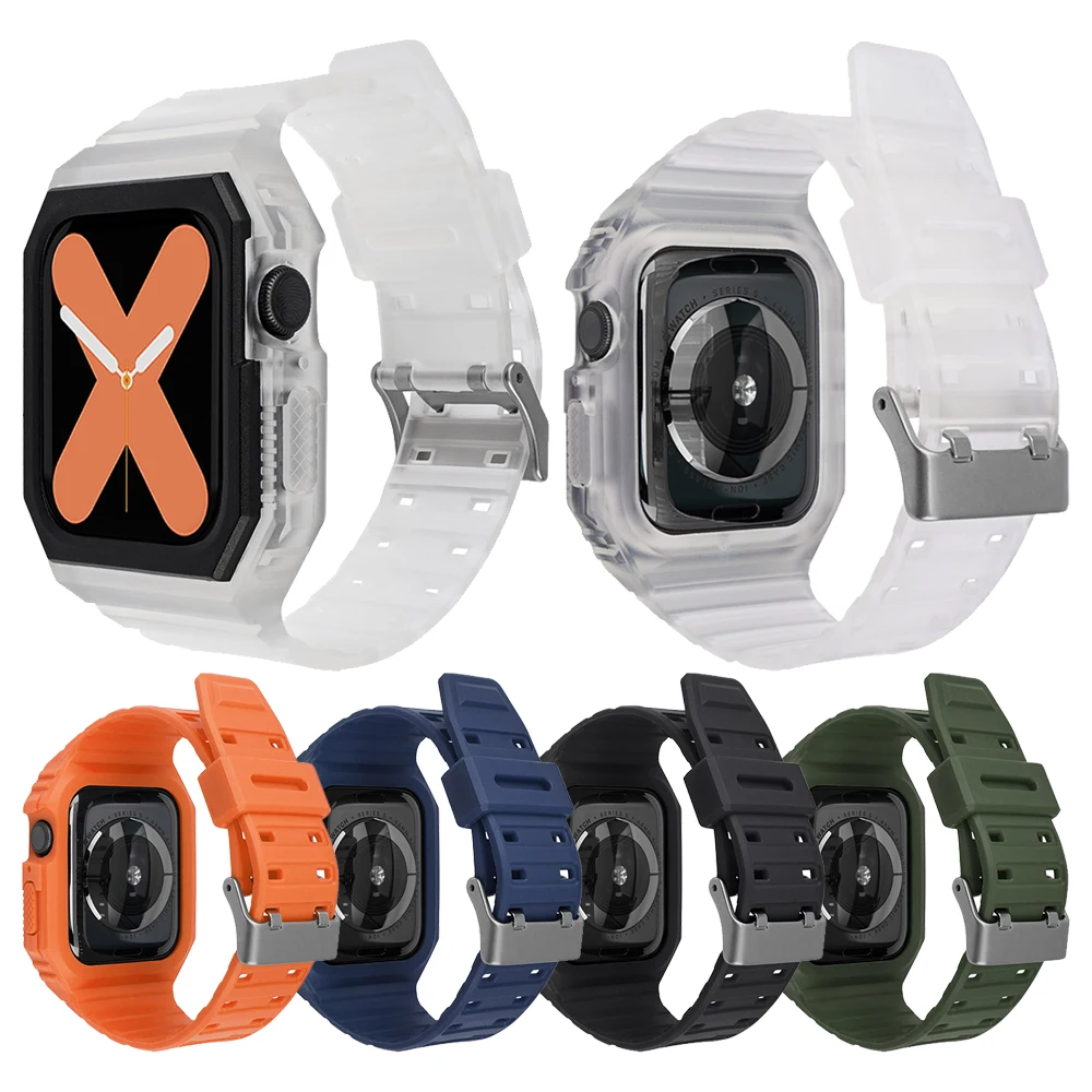 

Retrofit kit Strap For Apple Watch Case Band 45mm 41mm 44mm 40mm 42 Watchband For iWatch Series SE/5/6/7 Bracelet For Men Women
