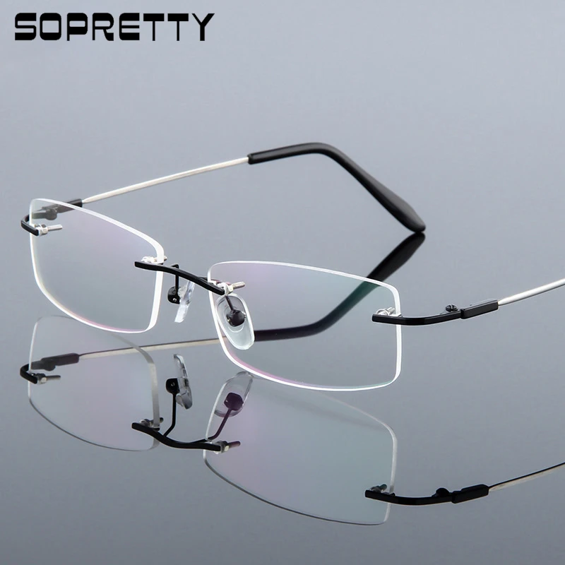 Titanium Alloy Screwless & Frameless Unisex Optical Glasses Frame,Women Men Eyeglasses Glass frames for Myopia Prescription F867