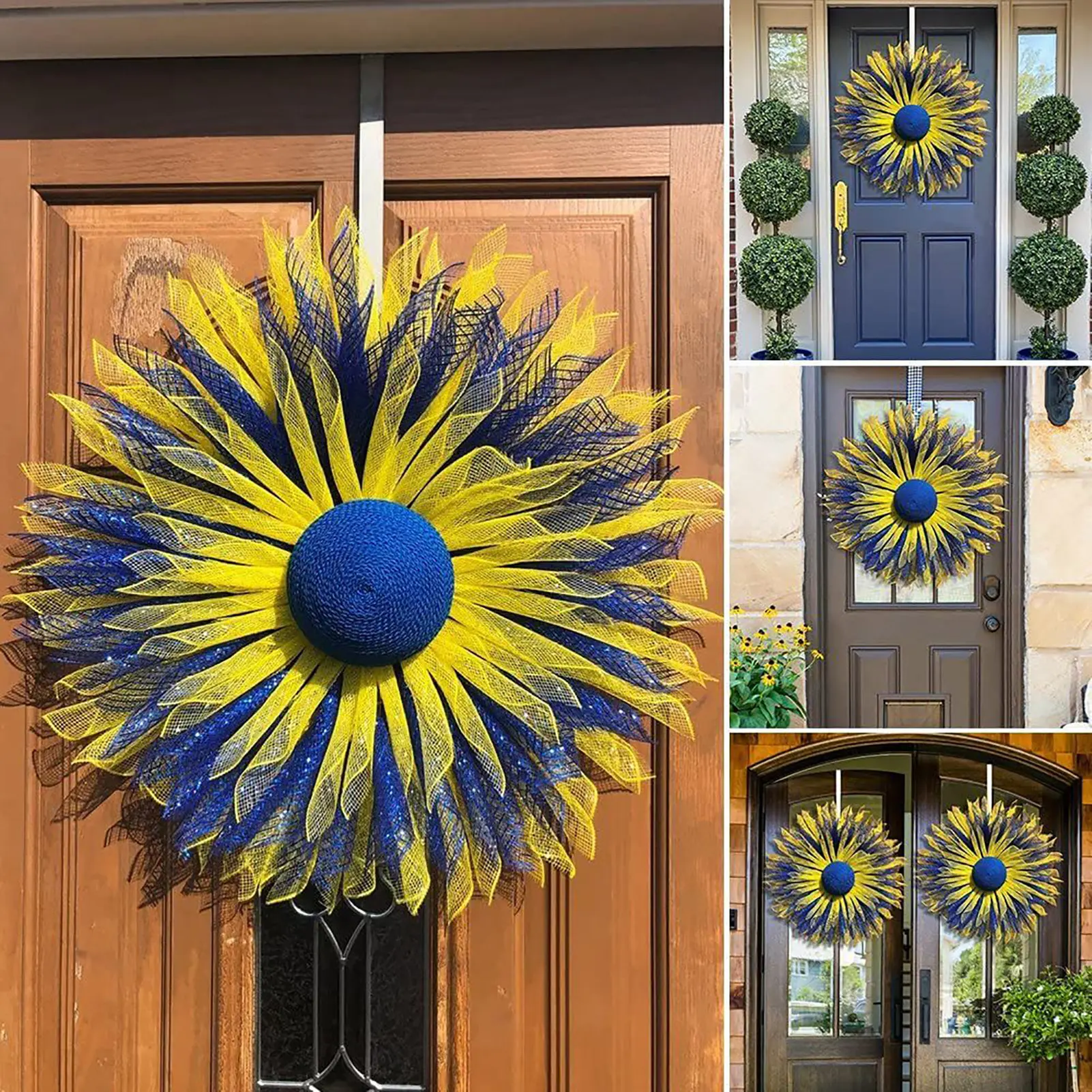 

Spring Wreaths For Front Door Front Door Wreaths For All Seasons Sunflower Wreath For Cottage Windows Bedroom Living Room