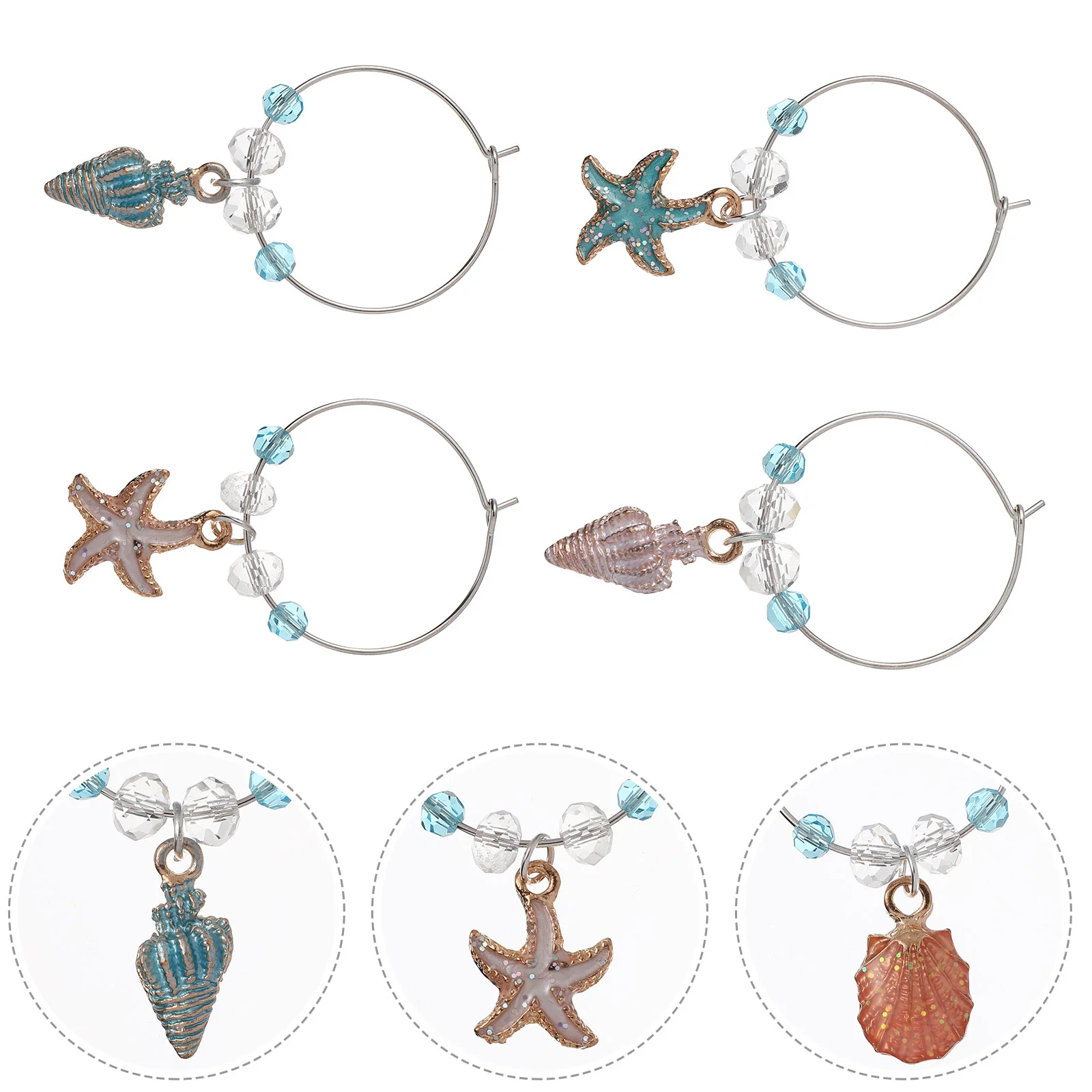 

Glass Marker Cup Rings Drink Marine Jewels Charms Beach Idetification Trinket Charm Champagne Tags Gobletidentifier Flute