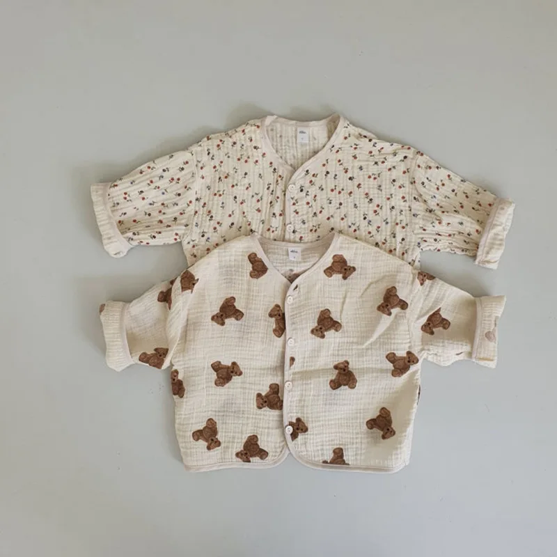 

New Autumn Cardigan Long Sleeve Cotton Top Baby Clothing Handmade Flowers Toddler Girls Knit Coat Kid Clothes Baby Girls Sweater