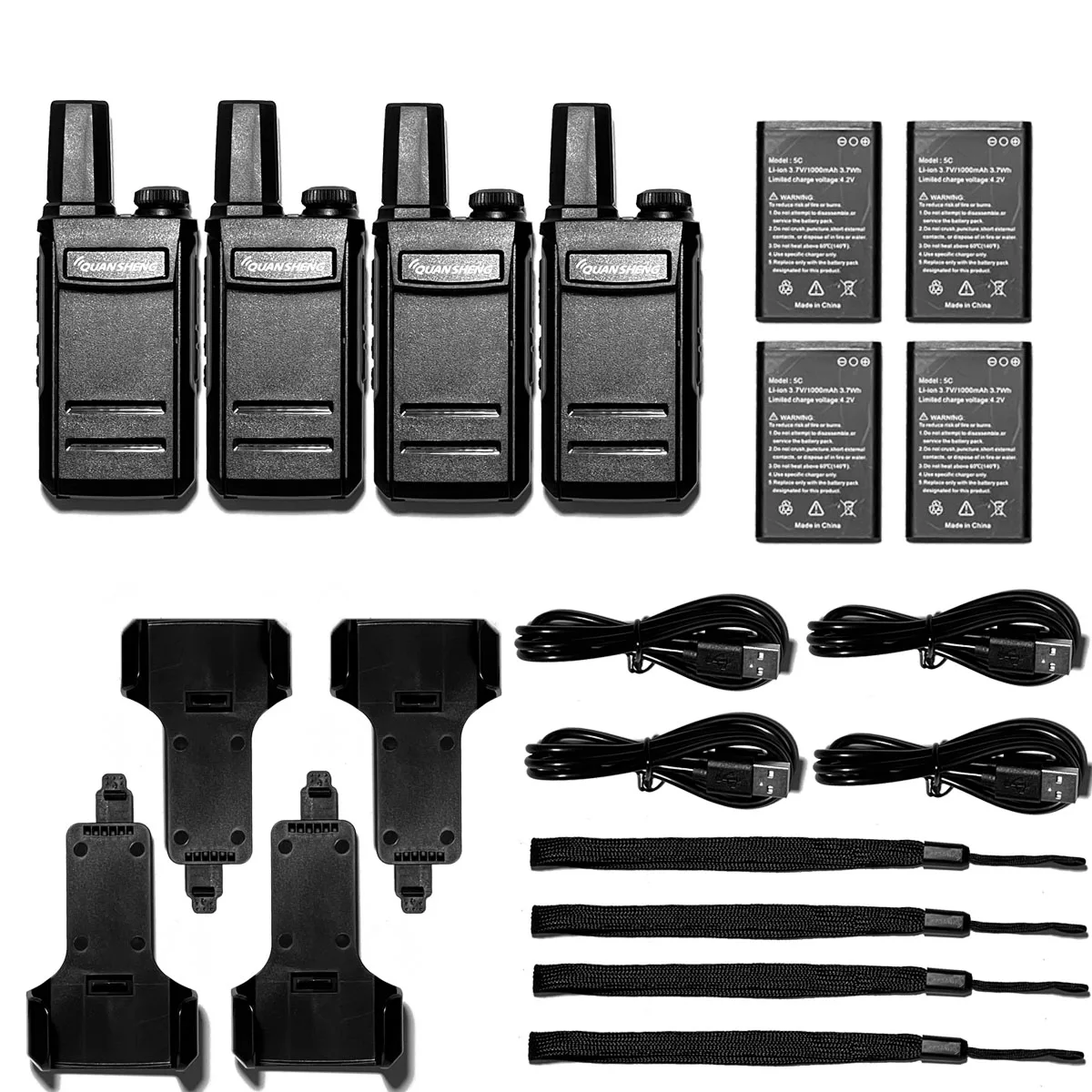 QUANSHENG 4 шт. TG-A1 перезаряжаемая рация для взрослых дальнего радиуса действия