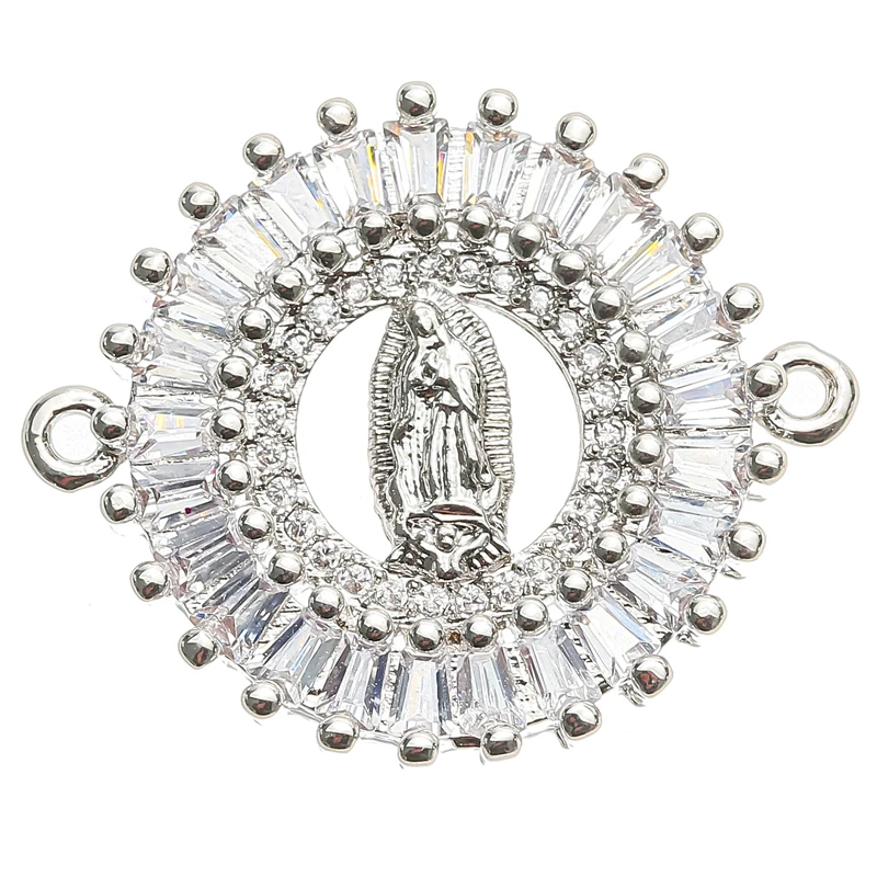 

1piece Jesus Pendant Connector Copper Cubic Zirconia Charms DIY Necklace Bracelet for Jewelry Making Accessories