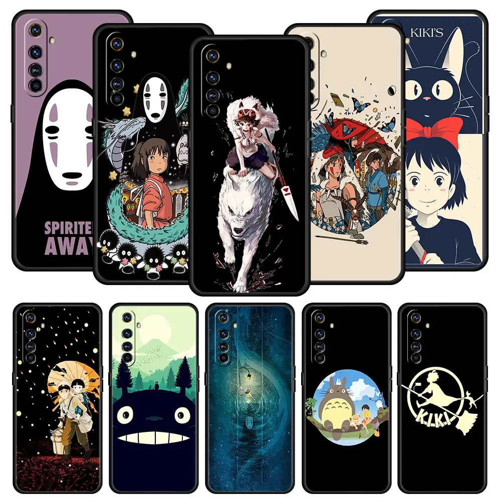 

Totoro Spirited Away Miyazaki аниме для Oppo A54 5G для Realme 9 8 7 6 GT2 Pro 9i 8i C21 C3 C11 C25 Обложка A16 бампер