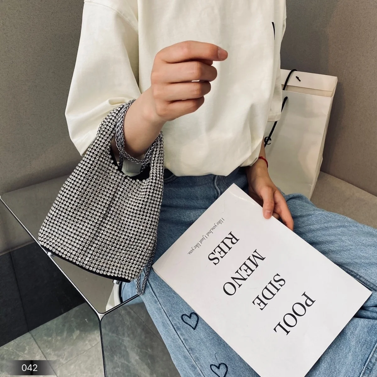 

bag for women rhinestone crystal clutch purse bucket hand bags Shoulder bag Party Wedding luxury designer purses and handbags