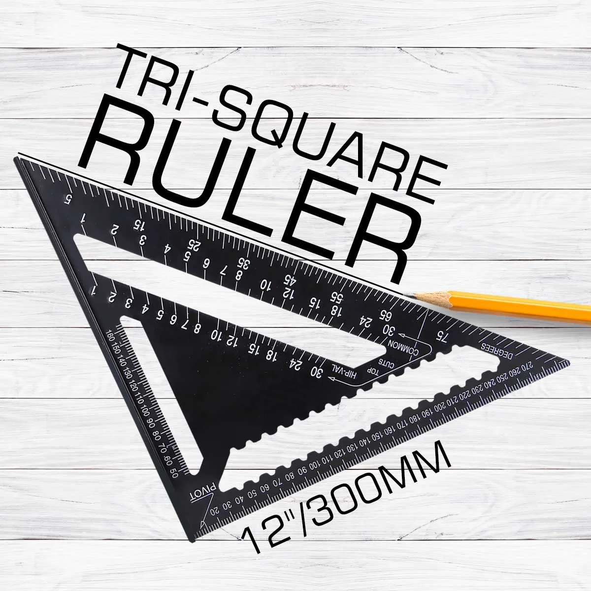 

12inch Aluminum Alloy Metric Triangle Angle Ruler Squares for Woodworking For Speed Square Angle Protractor Measuring Tools