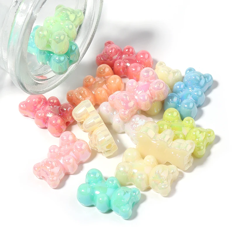 30 шт. акриловые прозрачные покрытия цветные бусины с вертикальным отверстием