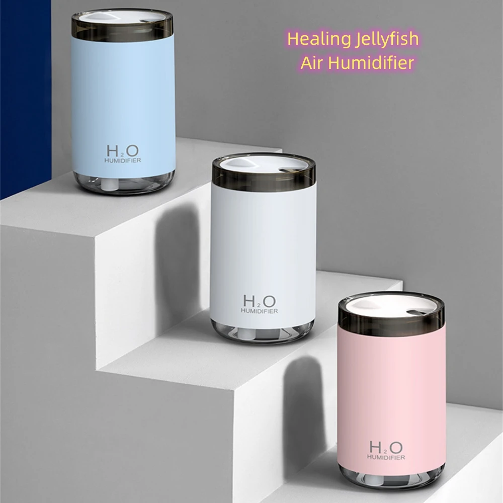 

Home Room desk Air Humidifier USB mini Jellyfish Ring Aromatherapy Diffuser with Warm Lamp Mini Portable car Humidificador