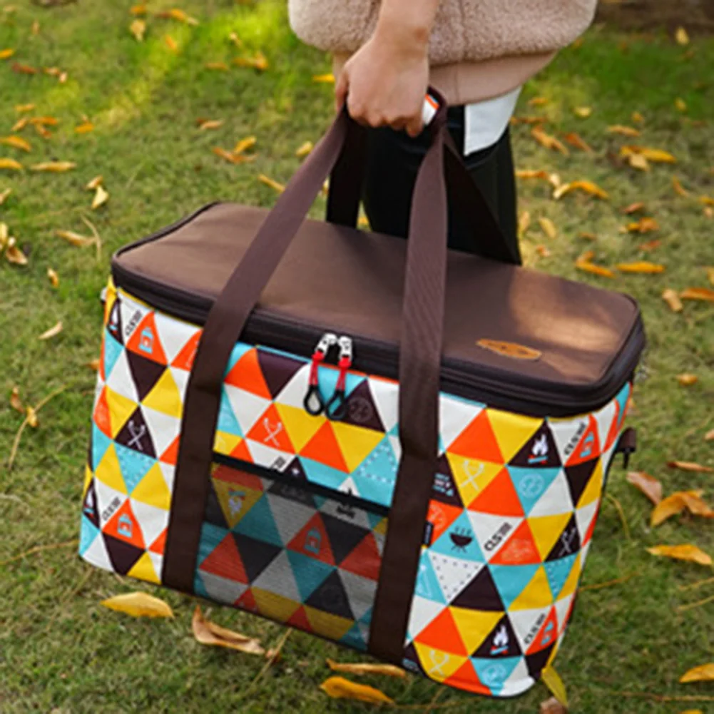 

Travel Bag Picnic Bento Food Storage Bags Picnic Camping Accessories with Shoulder Strap 50-60L Expandable Storage Case