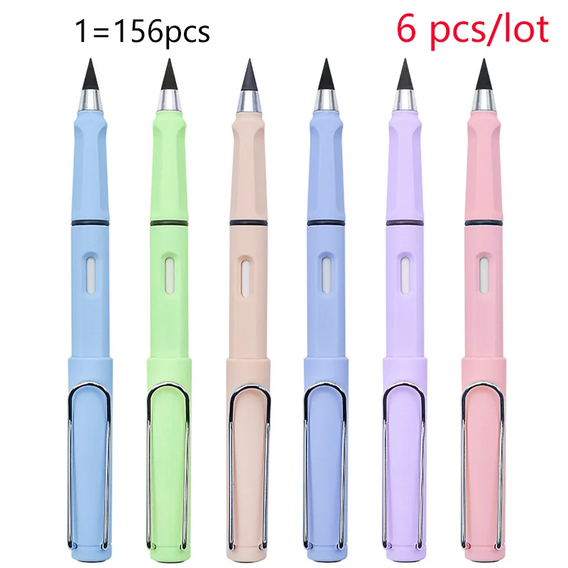 

6pcs/lot Eternal Pencil Technology Unlimited Writing Pen HB No Ink Pen Magic Pencils Painting Supplies Gift Stationery Wholesale