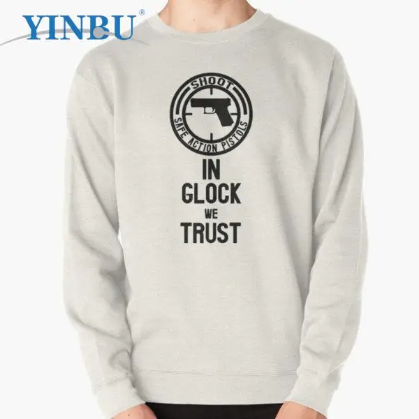 

Свитшот мужской с надписью «We Trust» и надписью «Love Glock»