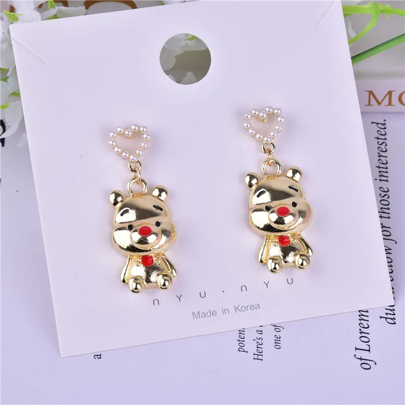 Металлические подвески в виде медведя 10 цветов 17 х30 мм