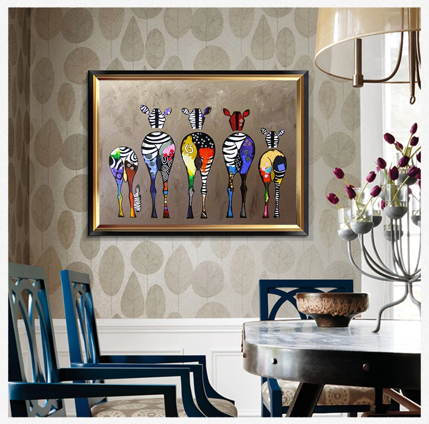 

Настенные постеры и фотообои для современного декора гостиной без рамки абстрактная красочная Зебра холст художественные картины на