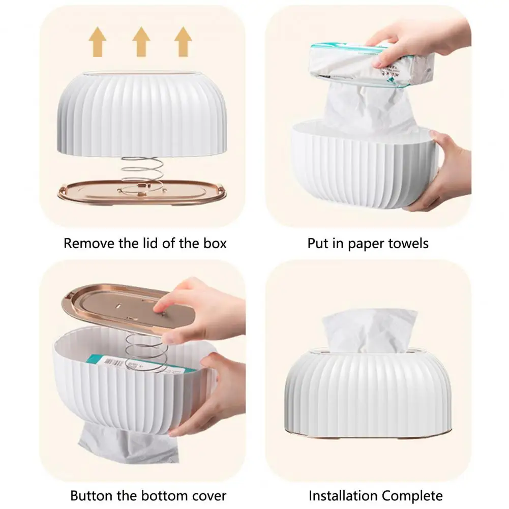 

Portable Tissue Box Matte Finish Lightweight Napkin Paper Dispenser Storage Case Snap Closure Napkin Storage Holder for Home