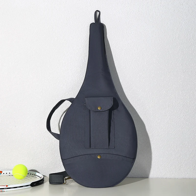 Adult Tennis Bag Korean Stylish Portable Waterproof Fabric Tennis Racquet Package Handbag Khaki Badminton Single Shoulder Bags