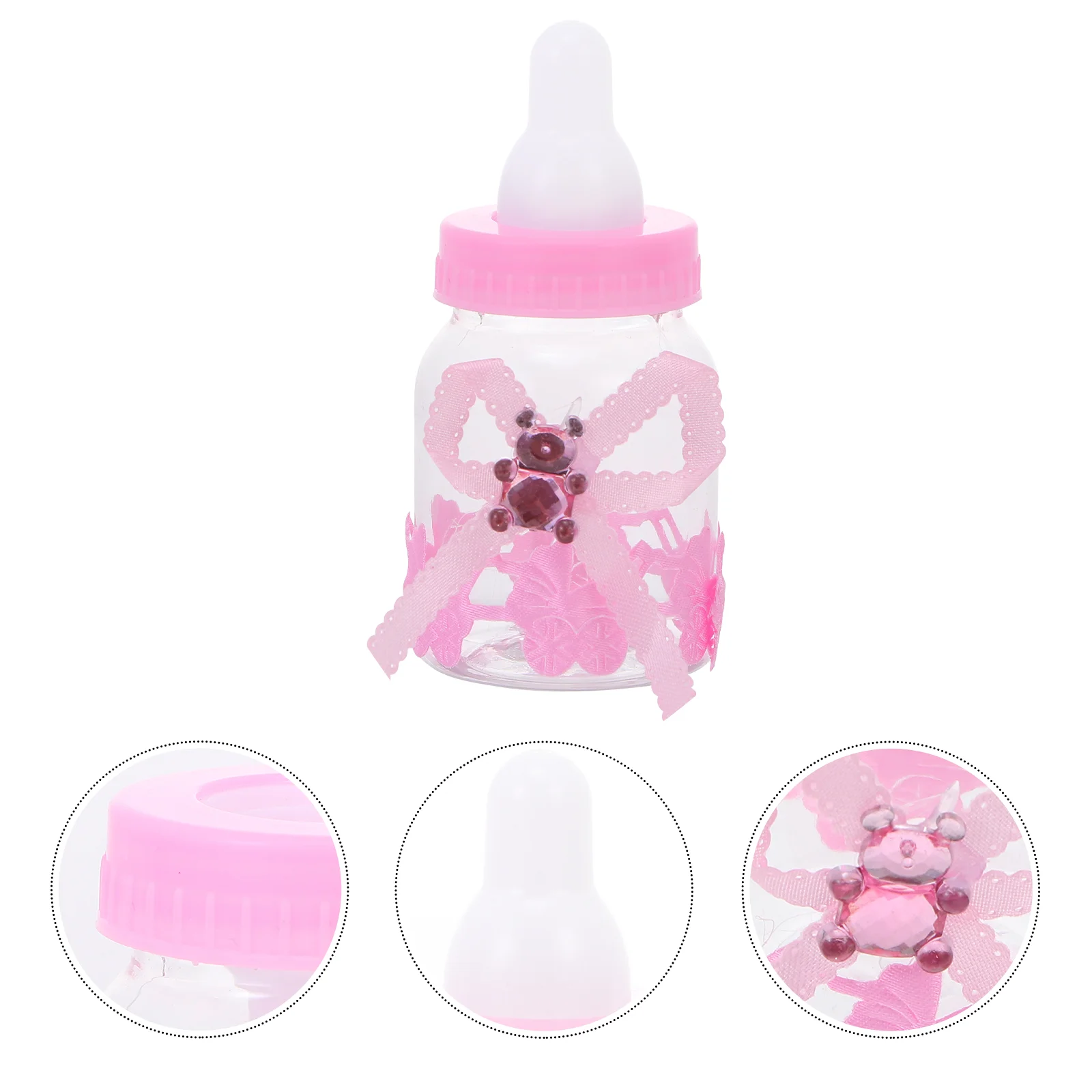 

12 Pcs Bear Feeding Bottle Gift Box Plastic Packing Holders Candy Wedding Favors Boxes Party Sweet Containers Mini Chocolates